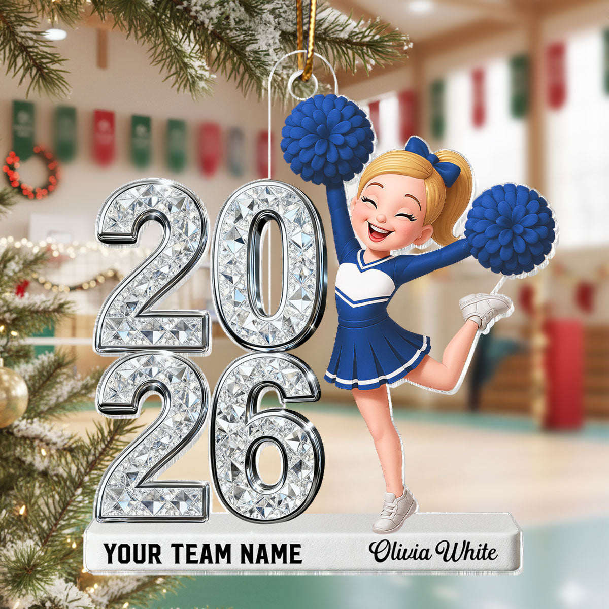 3D Shiny Effect Sport Player With Year - Personalized Acrylic Ornament - Gift For Daughter, Granddaughter, Son, Grandson