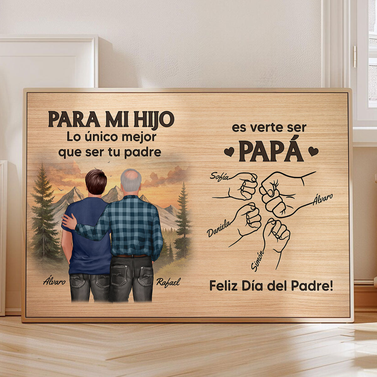Día del Padre De Mamá A Hijo Viéndote Ser Papá - Personalized Poster - Father's Day Gift For Son
