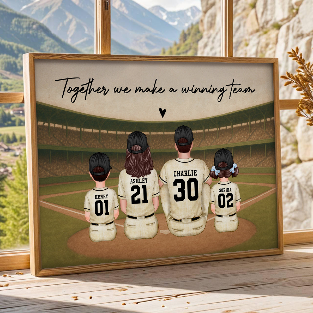Retro Vintage Baseball Family Personalized Poster