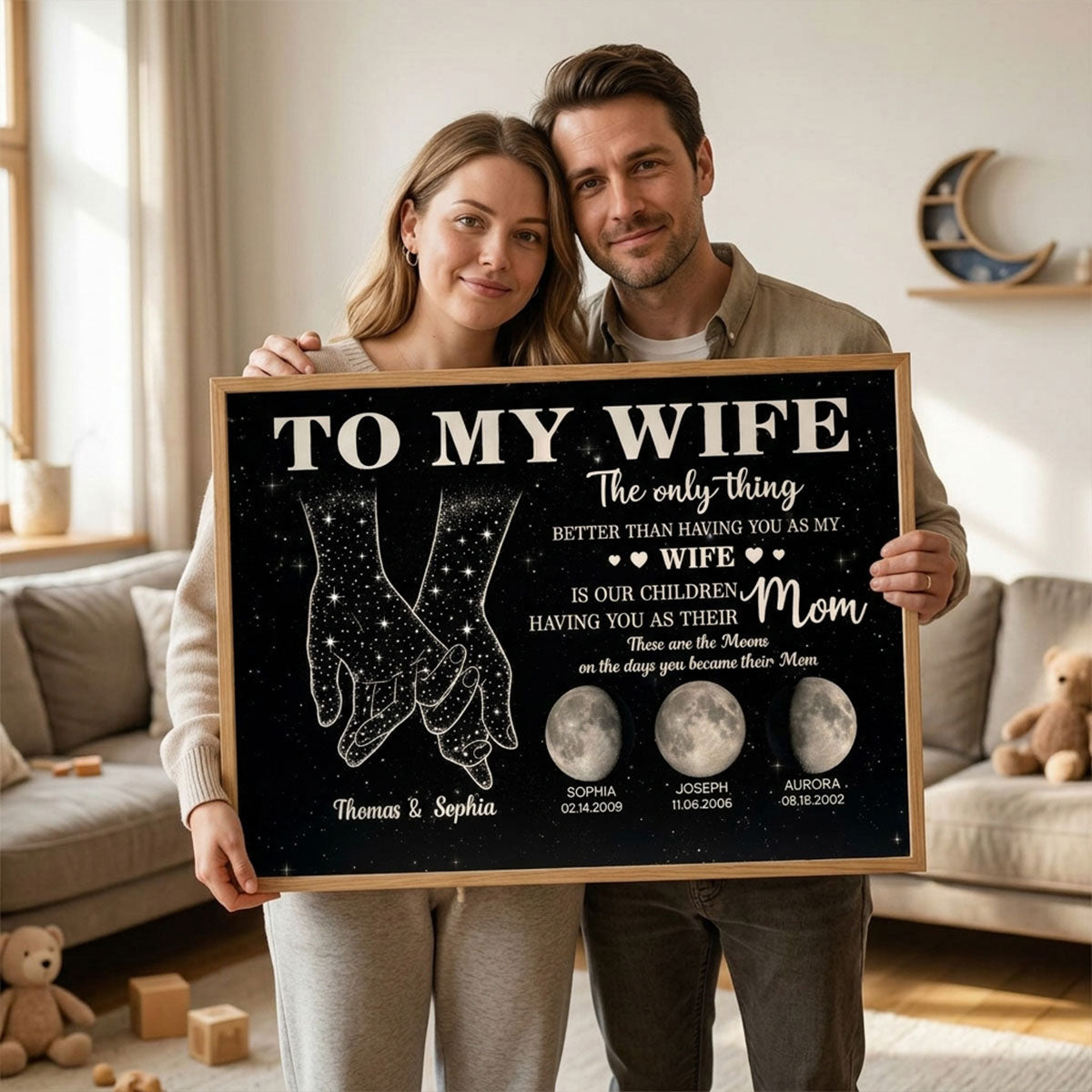 To My Wife The Only Thing Better Custom Kids Birth Moon Phase - Personalized Poster - Mother's Day Gift For Wife