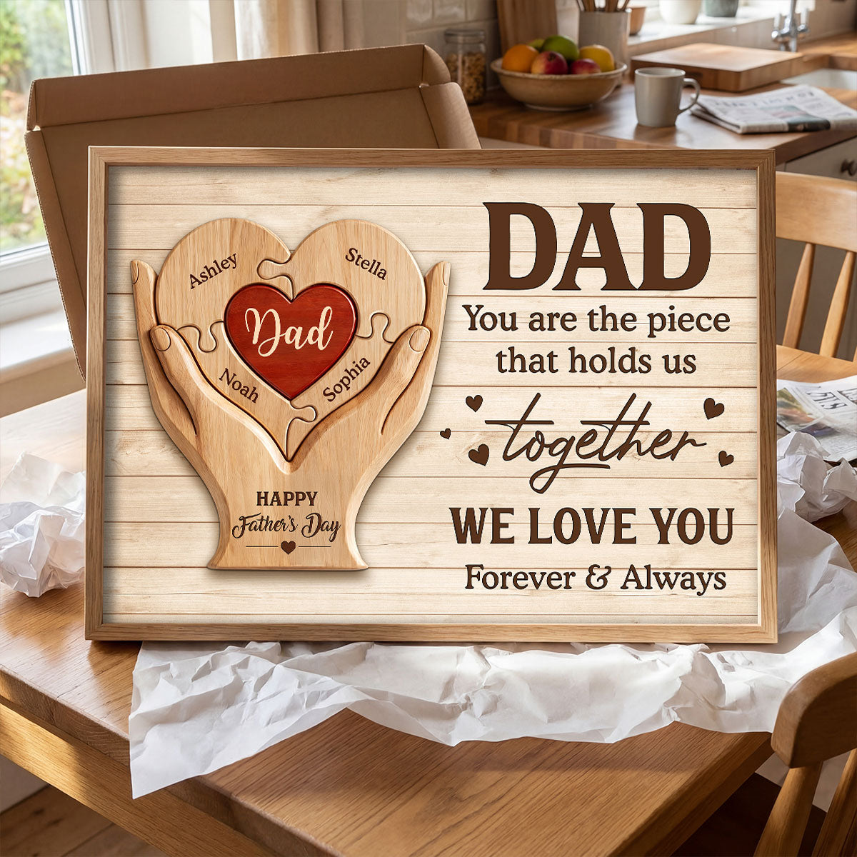 Dad You Are The Piece That Holds Us Together - Personalized Poster - Father's Day Gift For Dad, Husband