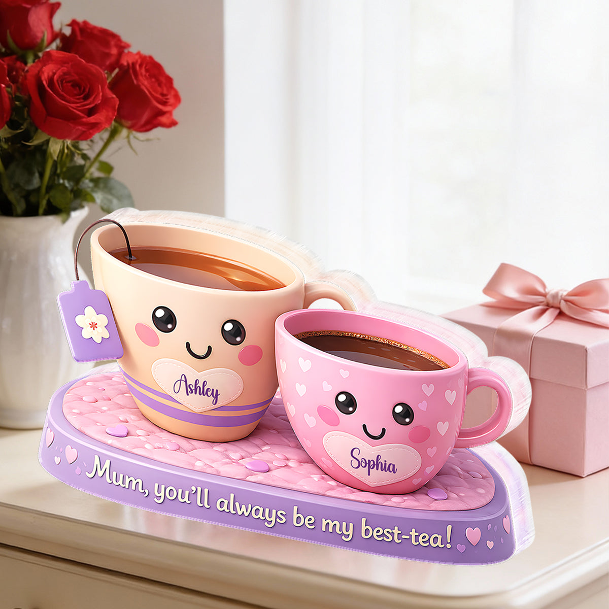 Mum You'll Always Be My Best-tea - Personalised Acrylic Block Plaque - UK Mother's Day Gift For Mum