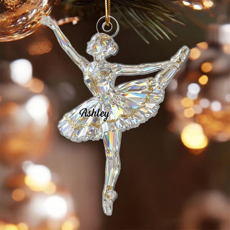 Ballet Girl Crystal Effect - Personalized Acrylic Ornament - Unique Christmas Gift For Daughter, Granddaughter, Kid