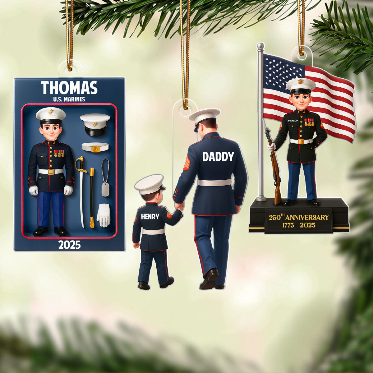Military Action Figure - Personalized Acrylic Ornament - Special Gift For The Military