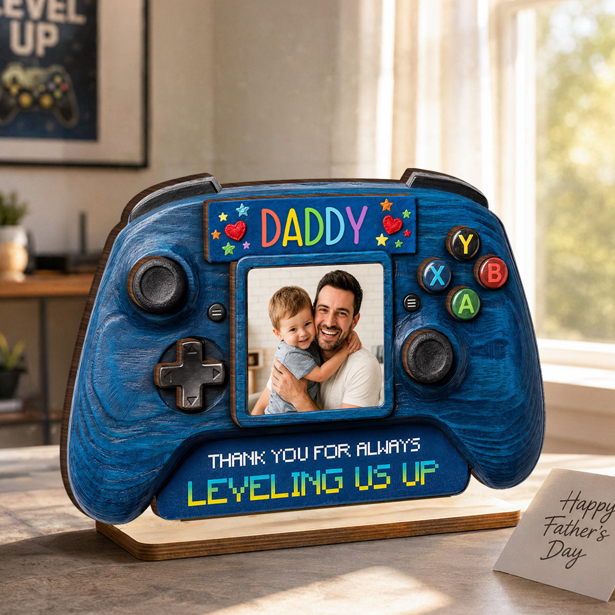 Retro Game Console Dad - Personalized 2-Layered Wooden Plaque - Heartfelt Gift For Dad, Husband