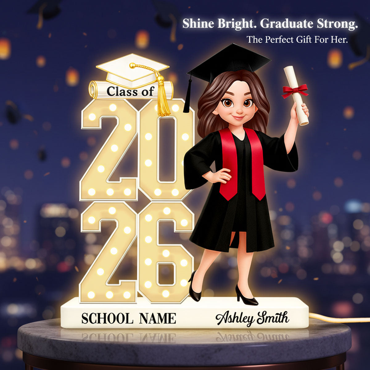 Class Of 2026 2027 Senior 2D Flat - Personalized Light Box - Graduation Gift For Graduates, Daughter, Son