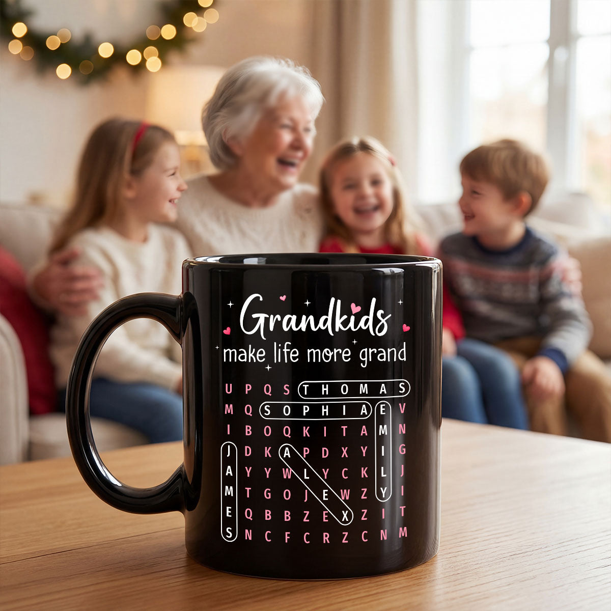 The Greatest Gift You Ever Know Word Search Puzzle Art - Personalized Mug - Gift For Grandma