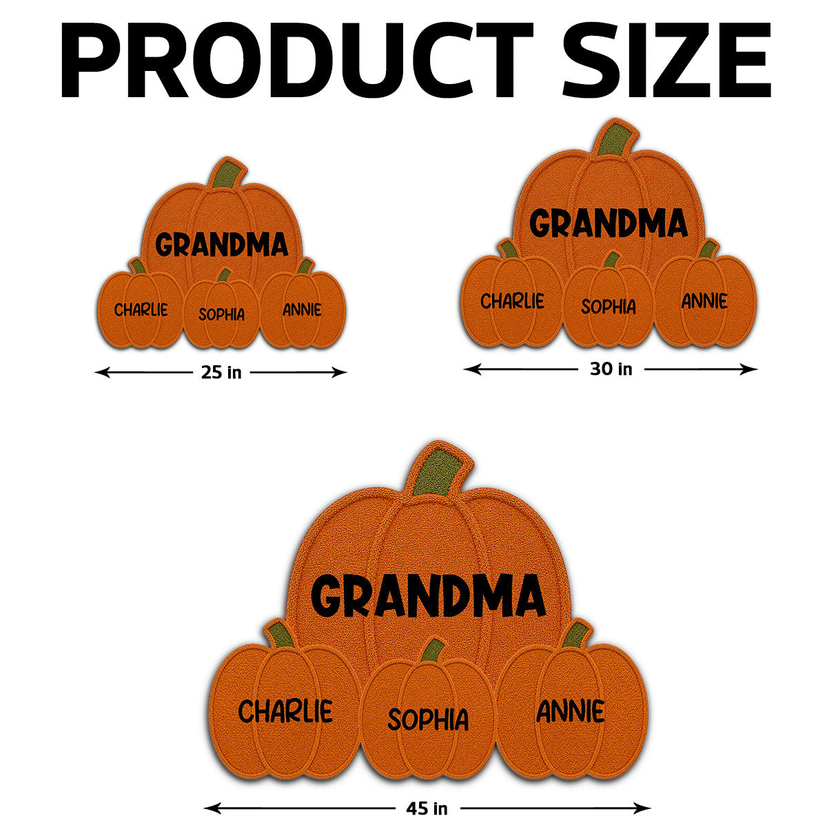 Fall Season Grandma Grandpa's Little Pumpkins - Personalized Doormat - Gift For Grandma