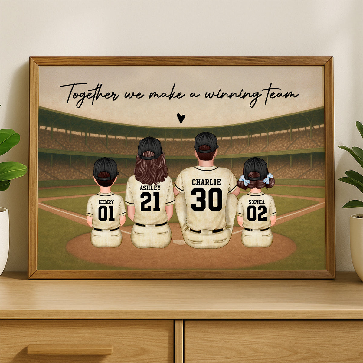 Retro Vintage Baseball Family Personalized Poster
