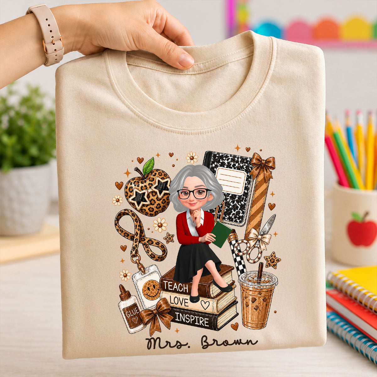 Leopard Style Teacher Life - Personalized Shirt - Back To School Gift For Teacher