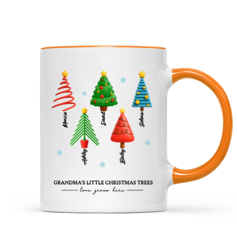 Grandma's Little Christmas Trees - Personalized Mug - Unique Christmas Gift For Grandma, Grandkids, Family