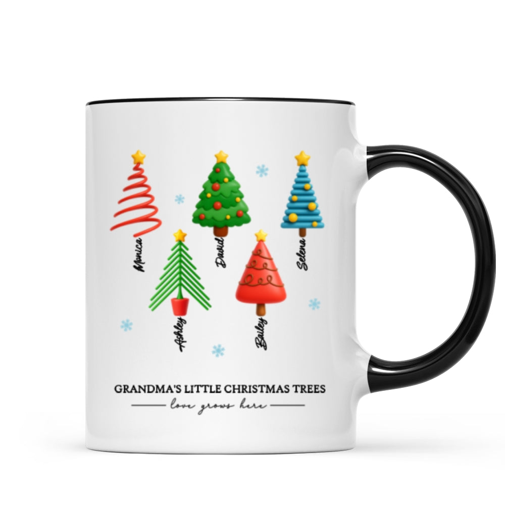 Grandma's Little Christmas Trees - Personalized Mug - Unique Christmas Gift For Grandma, Grandkids, Family