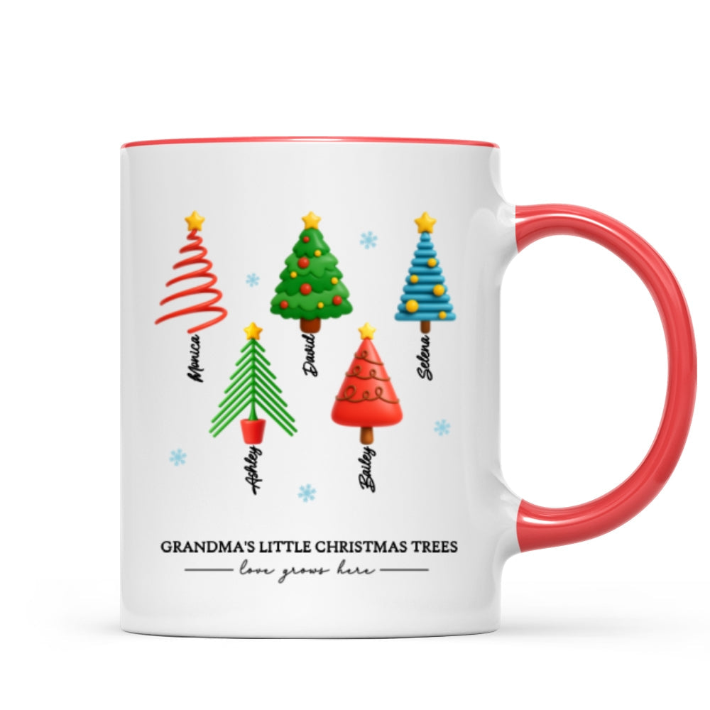 Grandma's Little Christmas Trees - Personalized Mug - Unique Christmas Gift For Grandma, Grandkids, Family