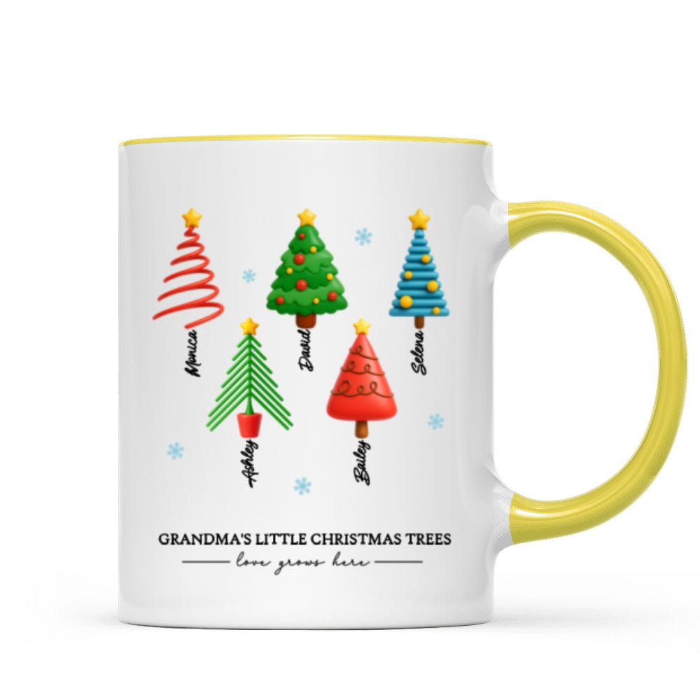 Grandma's Little Christmas Trees - Personalized Mug - Unique Christmas Gift For Grandma, Grandkids, Family