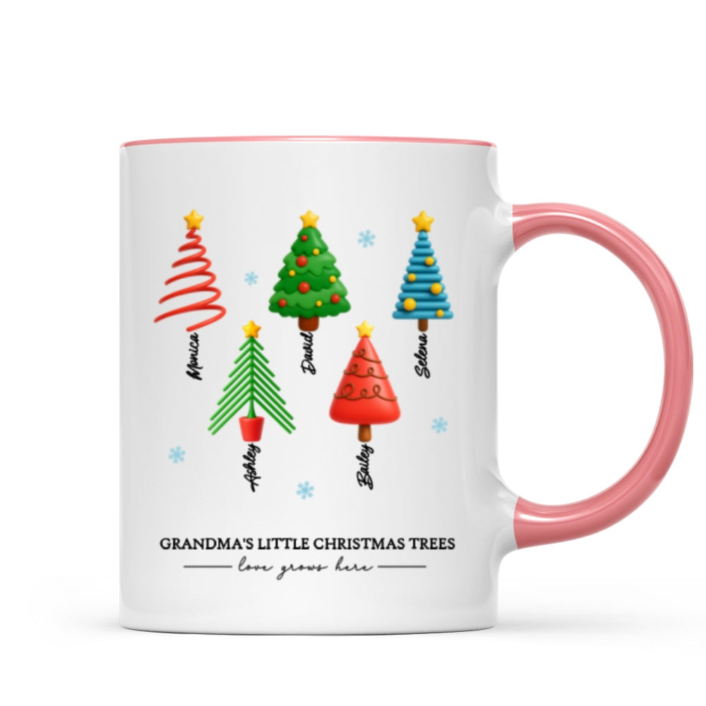 Grandma's Little Christmas Trees - Personalized Mug - Unique Christmas Gift For Grandma, Grandkids, Family