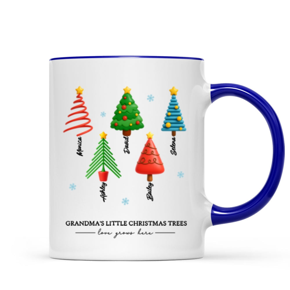 Grandma's Little Christmas Trees - Personalized Mug - Unique Christmas Gift For Grandma, Grandkids, Family