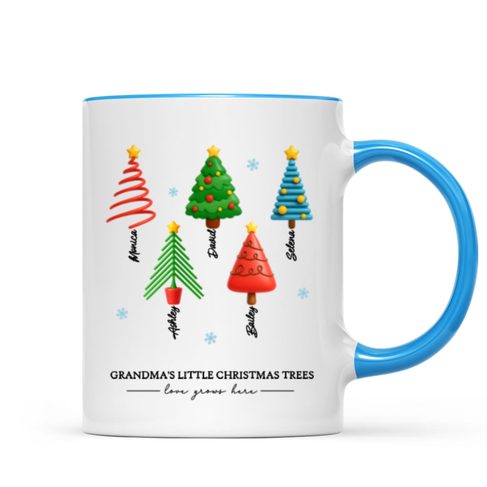 Grandma's Little Christmas Trees - Personalized Mug - Unique Christmas Gift For Grandma, Grandkids, Family