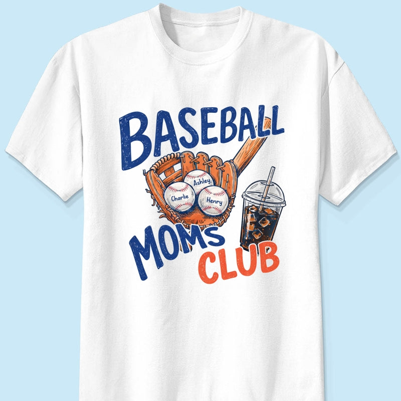 Retro Vintage Trending 2026 Baseball Moms Club - Personalized Shirt - Game Day Shirt For Mom
