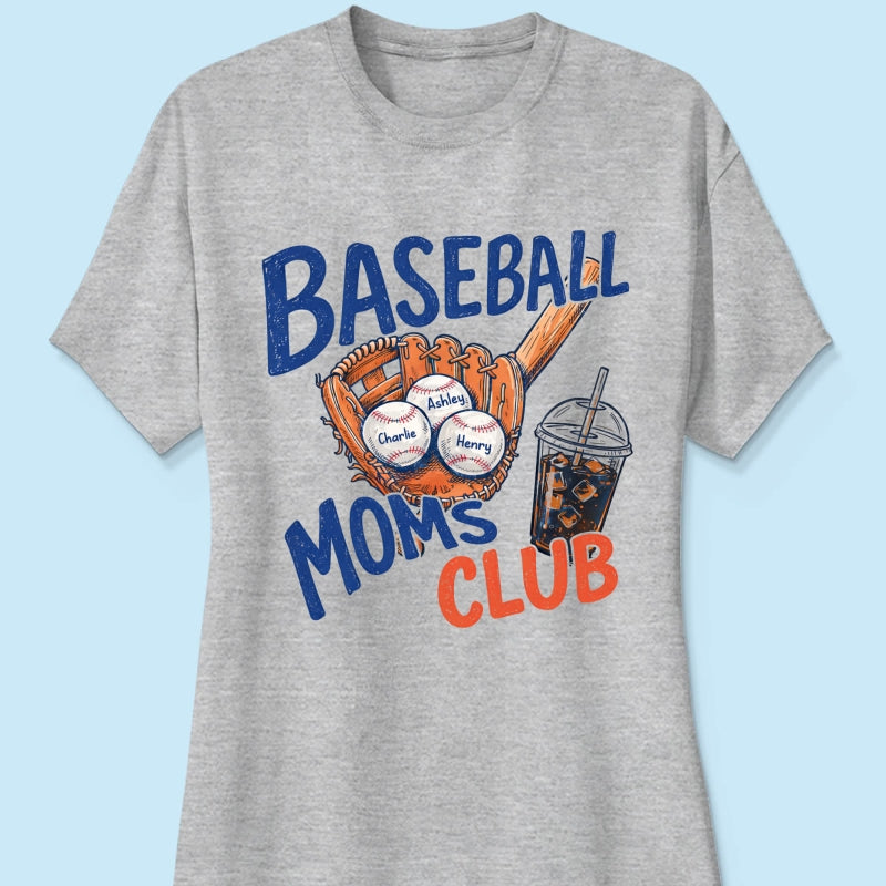 Retro Vintage Trending 2026 Baseball Moms Club - Personalized Shirt - Game Day Shirt For Mom