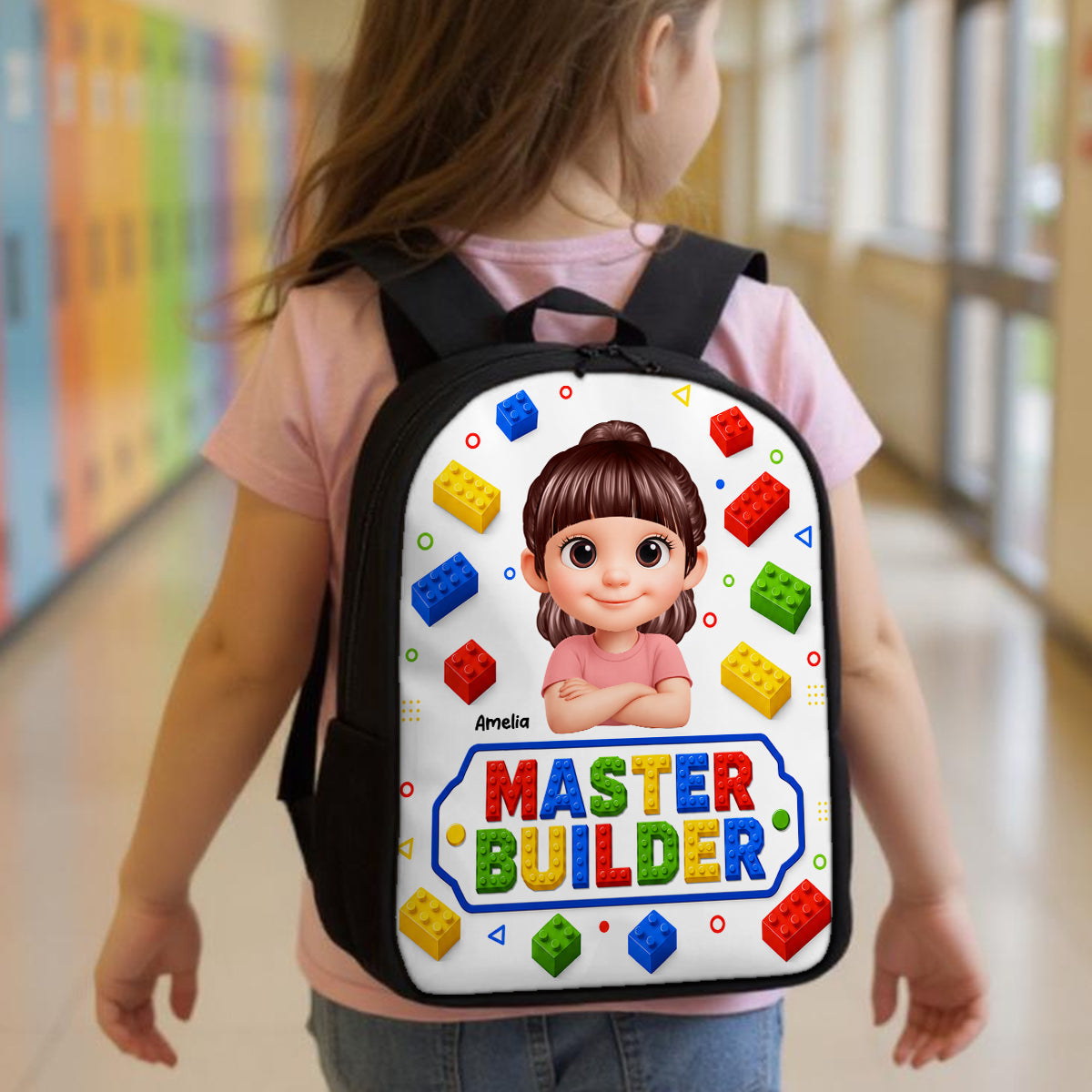 Master Builder for Boys Girls - Personalized Backpack - Back to School Backpack for Kids