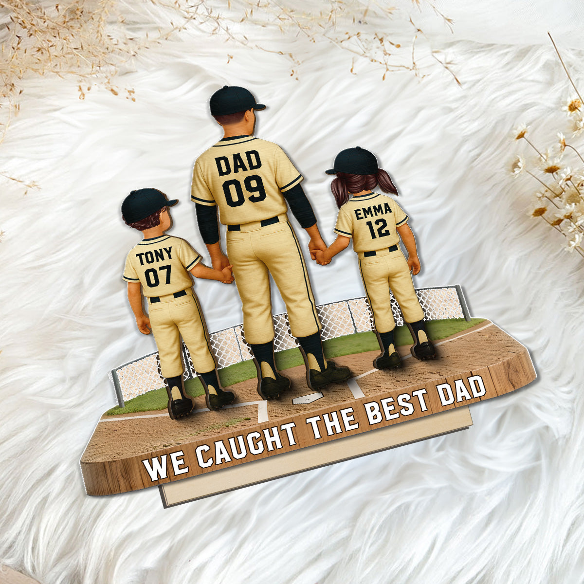 Daddy's Baseball Dream Team - Personalized 2-Layered Wooden Plaque -  Gift For Baseball Dad