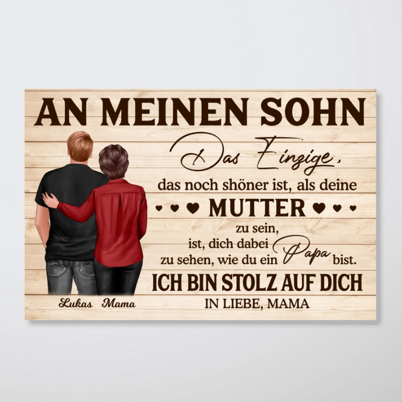 An meinen Sohn - Alles Gute zum Vatertag - Personalisiertes Poster - Vatertagsgeschenk für den Sohn