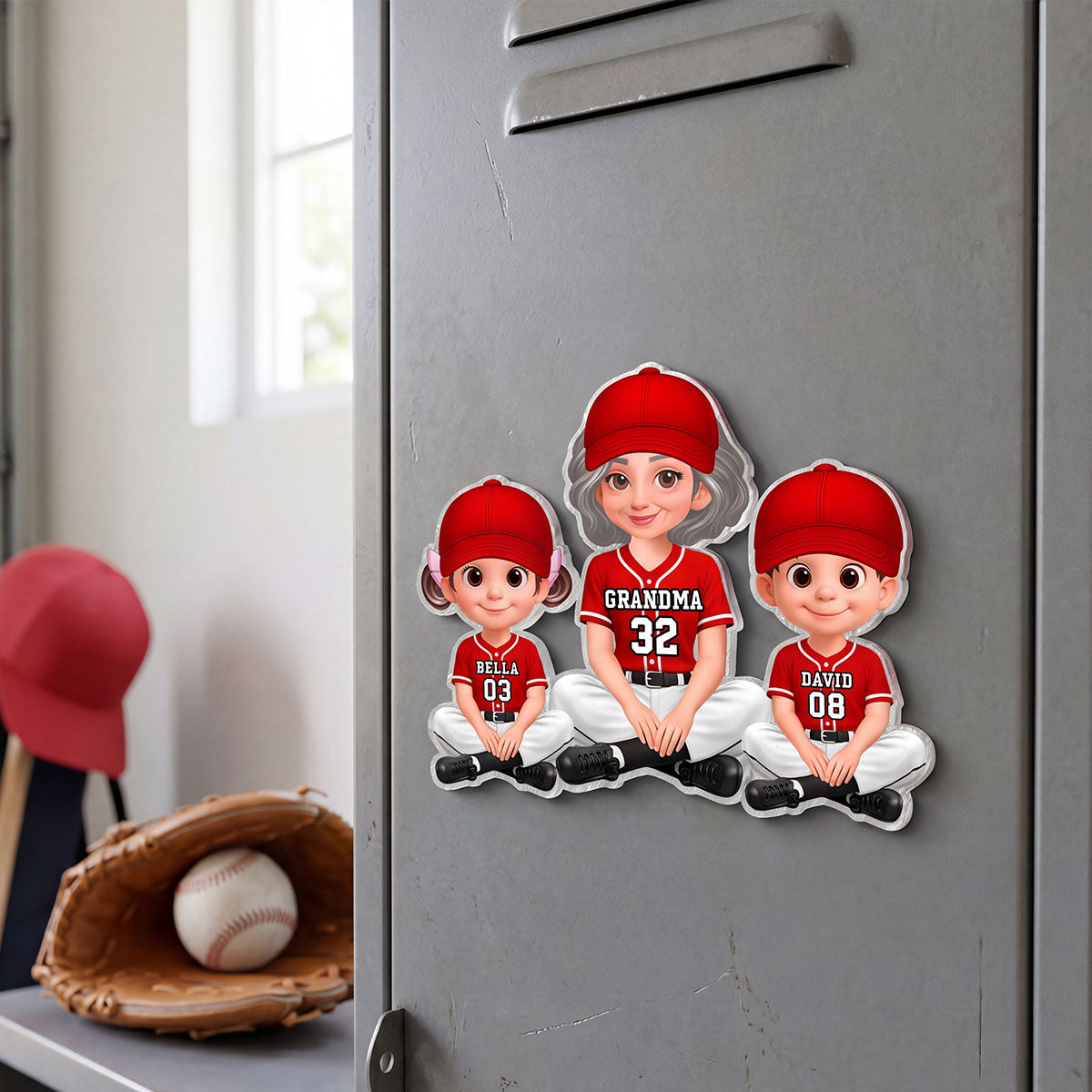 My Favorite Baseball Players Call Me Grandma - Personalized Acrylic Fridge Magnet - Mother's Day Gift For Grandma, Mom