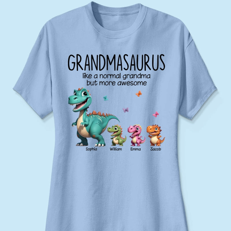 Grandmasaurus And Kids 3D Effect Dinosaurs Personalized Shirt | A Heartfelt Gift for Grandma's Birthday, Mother’s Day, or Just Because