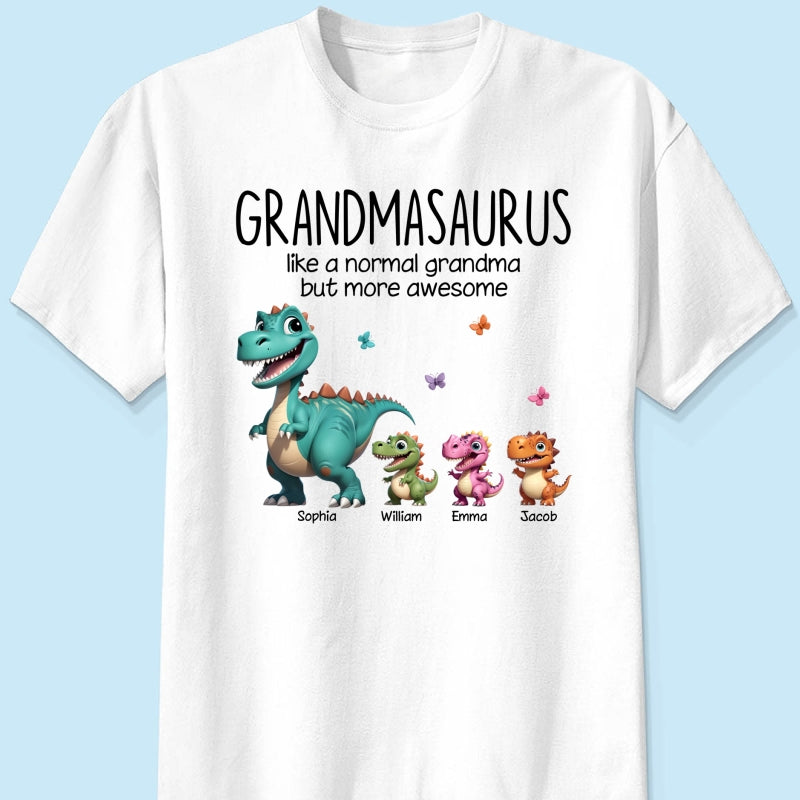 Grandmasaurus And Kids 3D Effect Dinosaurs Personalized Shirt | A Heartfelt Gift for Grandma's Birthday, Mother’s Day, or Just Because