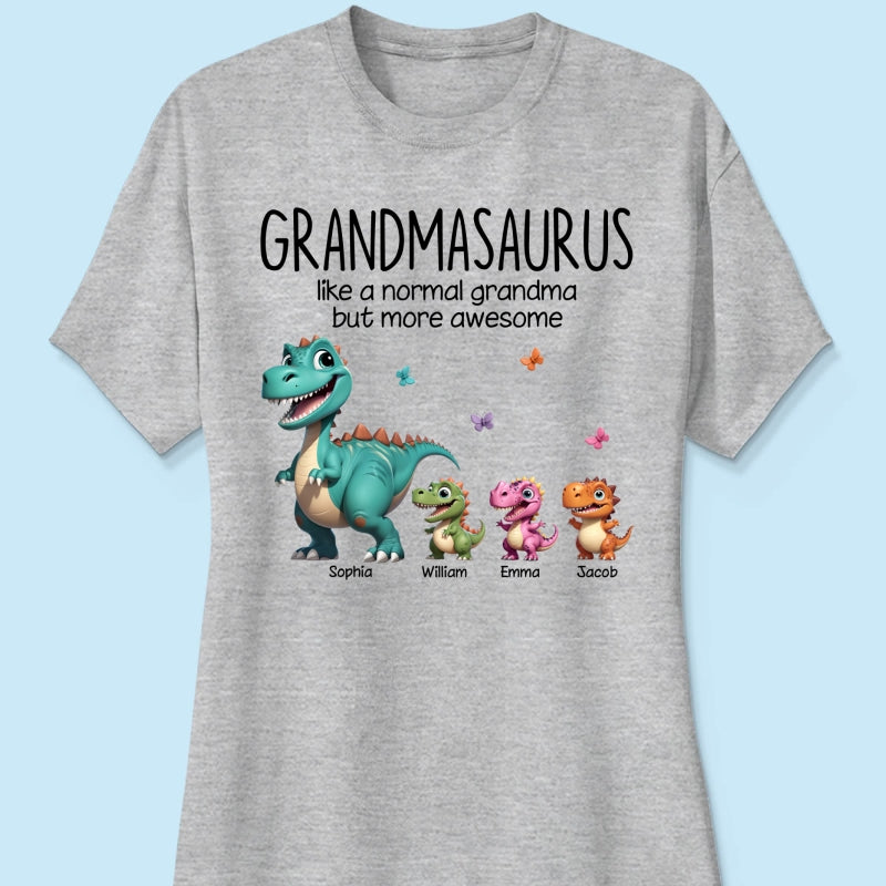 Grandmasaurus And Kids 3D Effect Dinosaurs Personalized Shirt | A Heartfelt Gift for Grandma's Birthday, Mother’s Day, or Just Because