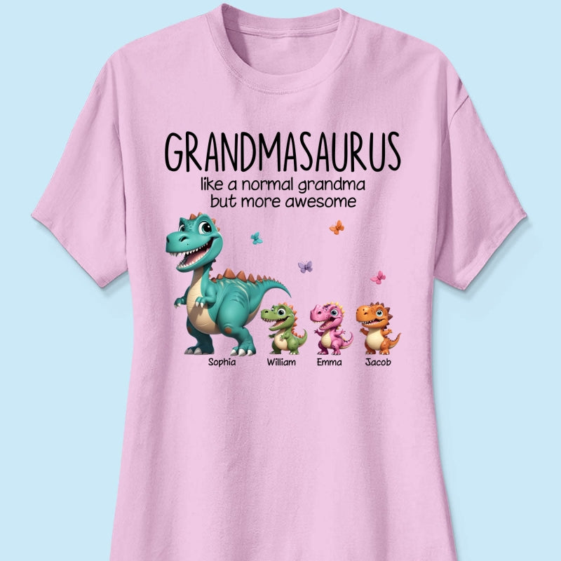 Grandmasaurus And Kids 3D Effect Dinosaurs Personalized Shirt | A Heartfelt Gift for Grandma's Birthday, Mother’s Day, or Just Because