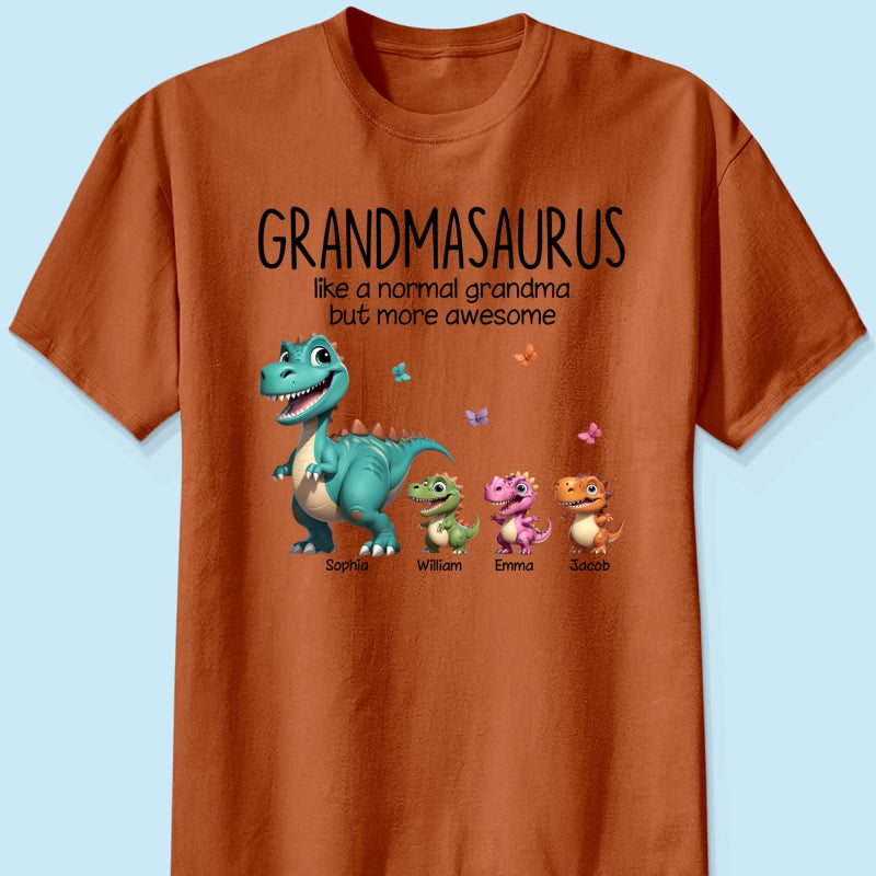 Grandmasaurus And Kids 3D Effect Dinosaurs Personalized Shirt | A Heartfelt Gift for Grandma's Birthday, Mother’s Day, or Just Because