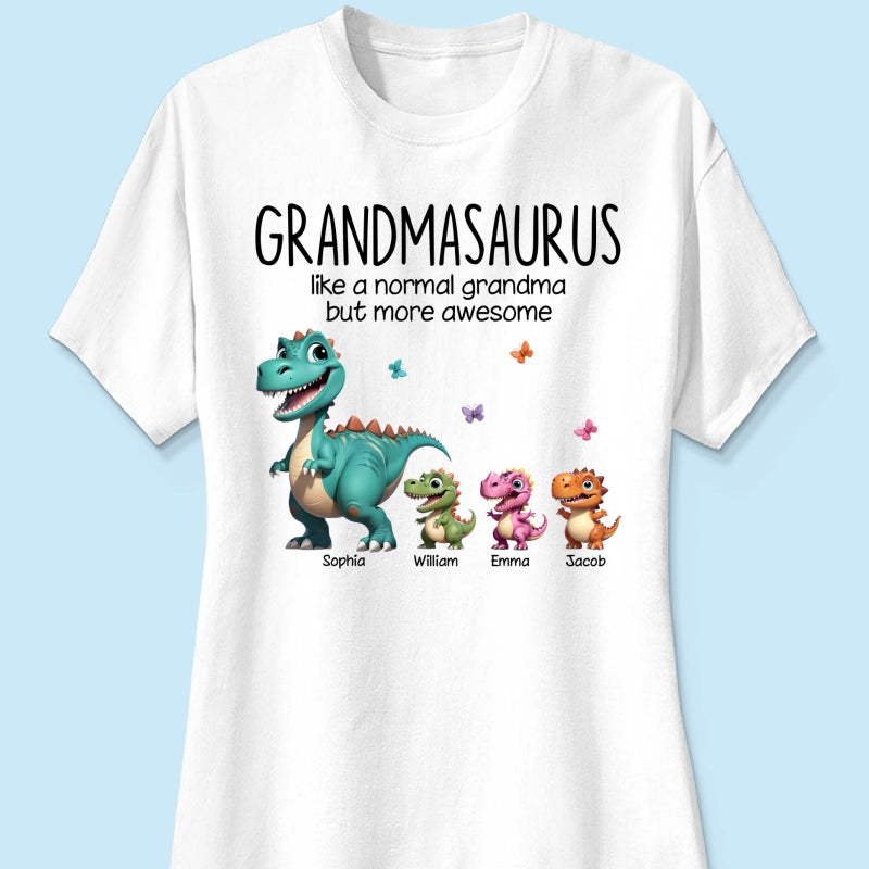 Grandmasaurus And Kids 3D Effect Dinosaurs Personalized Shirt | A Heartfelt Gift for Grandma's Birthday, Mother’s Day, or Just Because