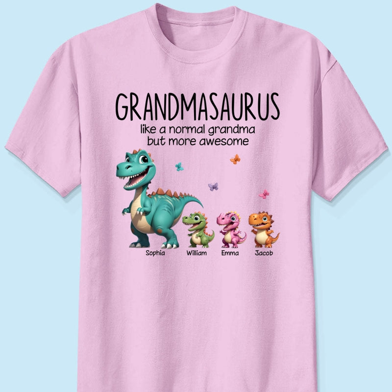 Grandmasaurus And Kids 3D Effect Dinosaurs Personalized Shirt | A Heartfelt Gift for Grandma's Birthday, Mother’s Day, or Just Because