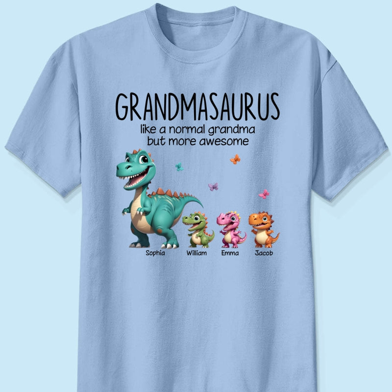 Grandmasaurus And Kids 3D Effect Dinosaurs Personalized Shirt | A Heartfelt Gift for Grandma's Birthday, Mother’s Day, or Just Because