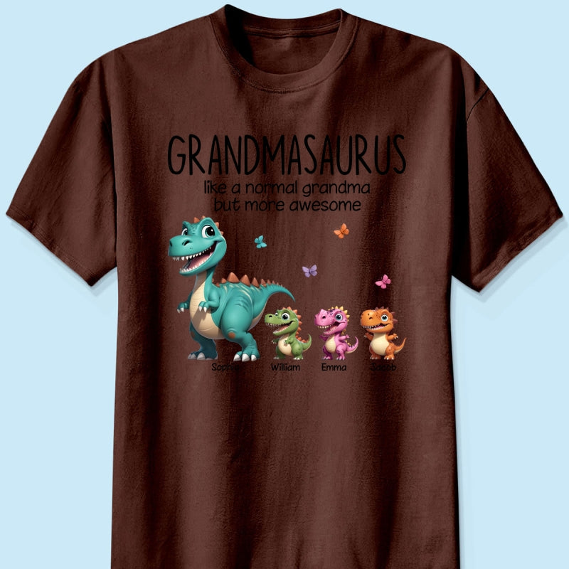 Grandmasaurus And Kids 3D Effect Dinosaurs Personalized Shirt | A Heartfelt Gift for Grandma's Birthday, Mother’s Day, or Just Because