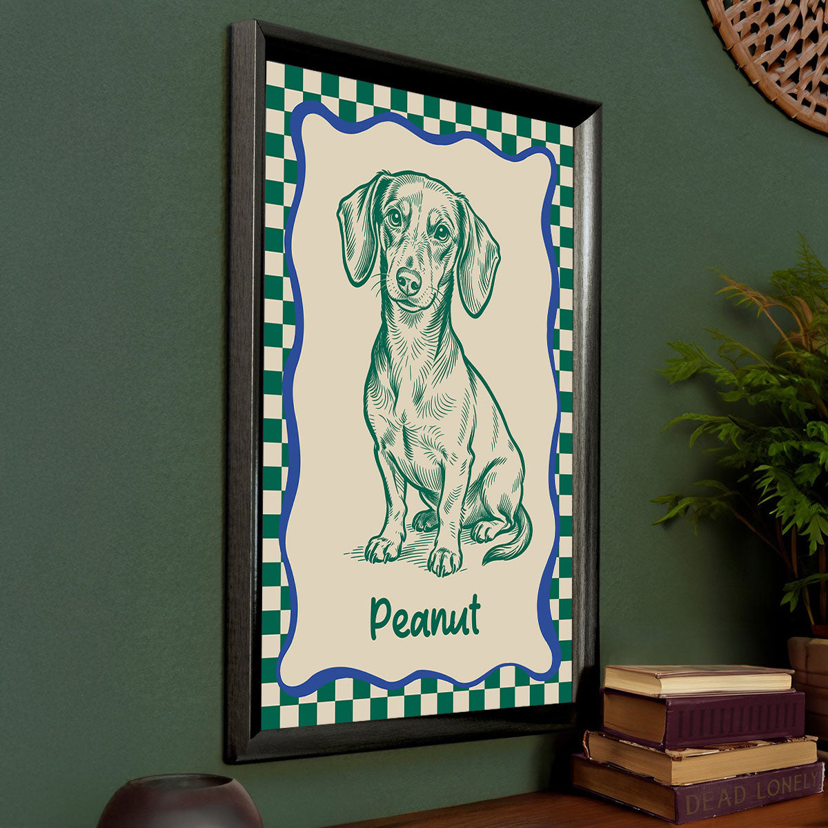 Custom Doodle Dog Portrait Minimalist, Unique Dog Art - Personalized Poster - Retro Pet Prints Gift